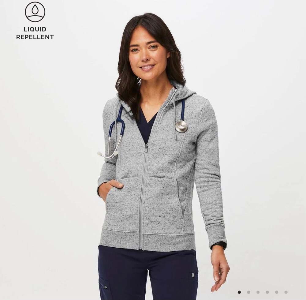 Figs Size S Heather Grey Full Zip Hoodie